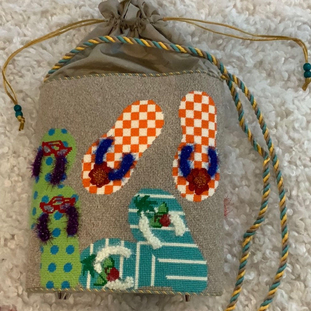 Vintage needlepoint summertime fun.